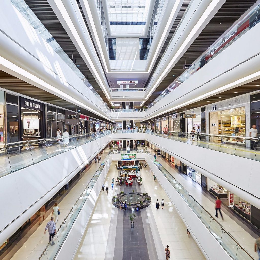 An interior picture of a shopping mall named Ozdilek Park near Taksim