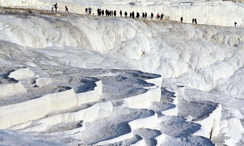 a view of pamukkale, you can see pamukkale hierapolis in our tour package